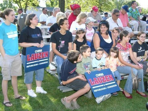 Lauzen supporters await Chris` announcement that he`s running for Congress.