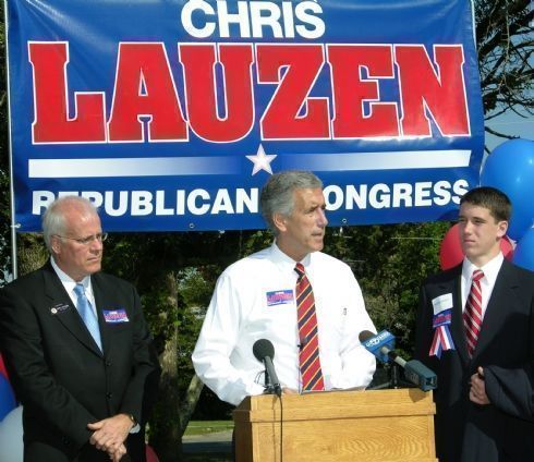 State Senator John Millner and Rob Lauzen listen carefully as Chris Lauzen makes his case for running for Congress.